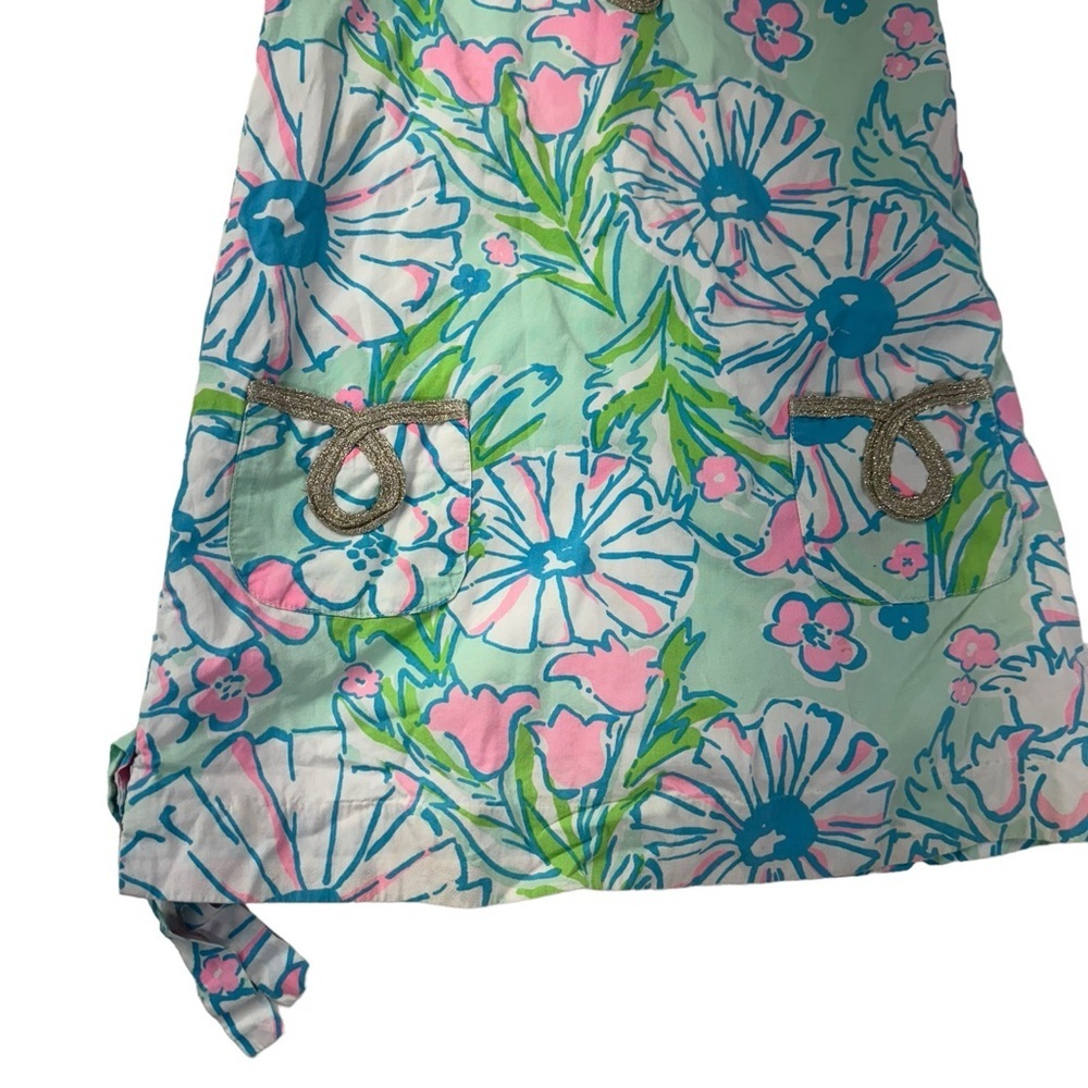 Lilly Pulitzer Dress Girls Delia Sand Bar Blu Splish Splash Size 5 - Picture 2 of 6